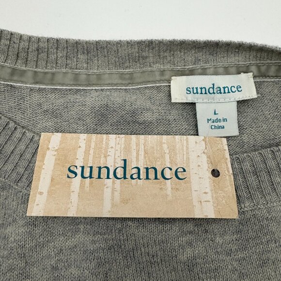 NWT Sundance Loveliest Pullover Sweater Size L Gray Ruched Sleeve Cotton Wool - Picture 6 of 8